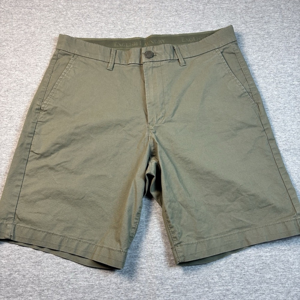 English Laundry Shorts Mens 30 Green Olive Flat Front Flexible Waistband‎ Short